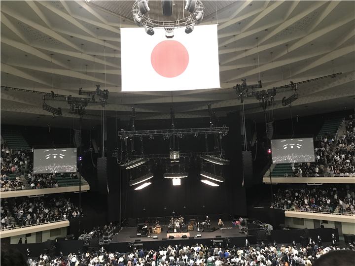 日本武道館客席から見たエリック・クラプトン公演のステージ全景